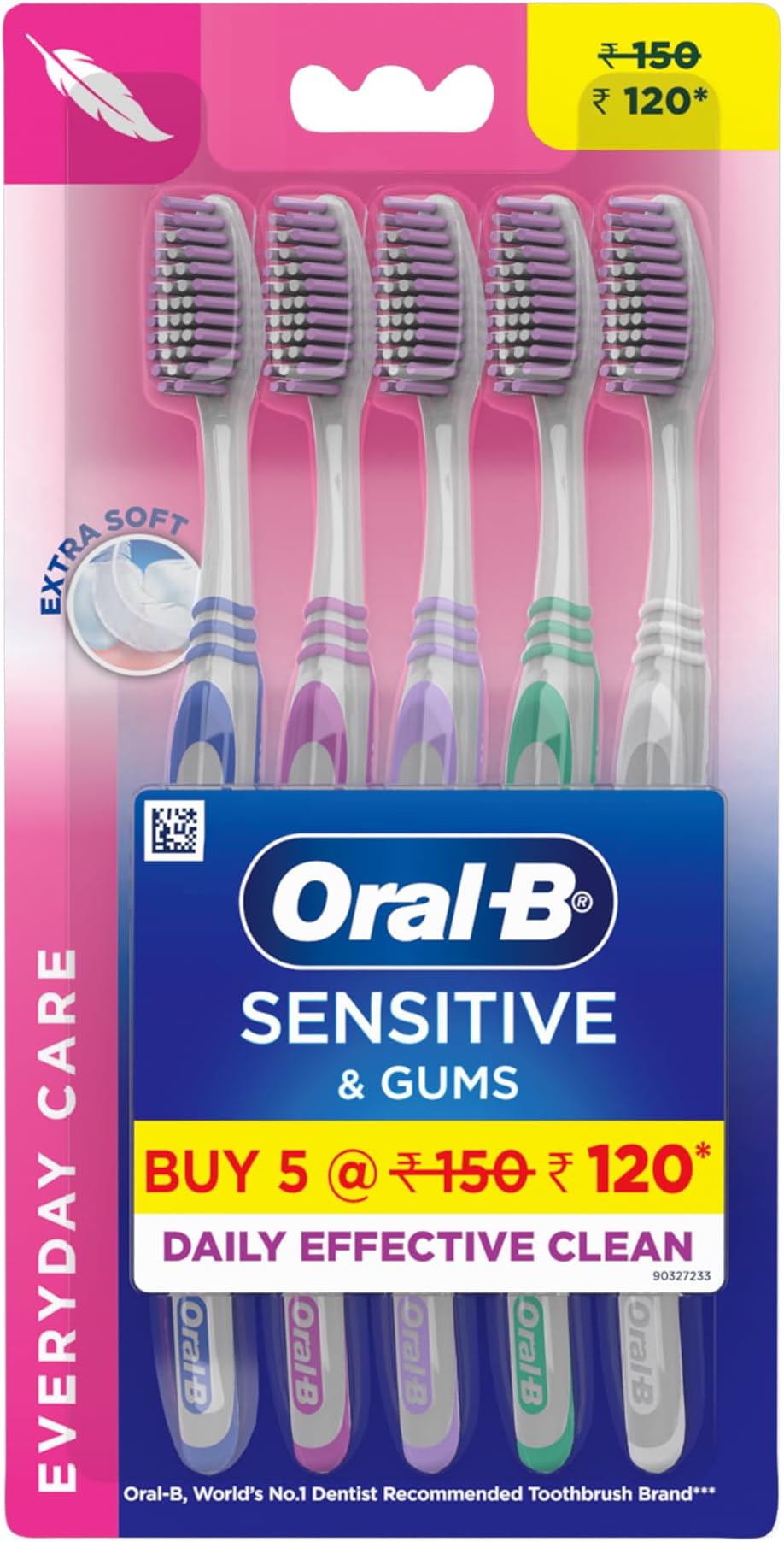 Oral-B Sensitive Care Toothbrush, Extra Soft (Pack of 5)