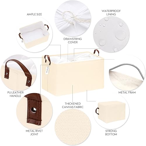 Miniatura 5 de Hinwo Contenedores de almacenamiento extra grandes de 70 L, paquete de 6 organizadores y almacenamiento de ropa plegables con asas, contenedores