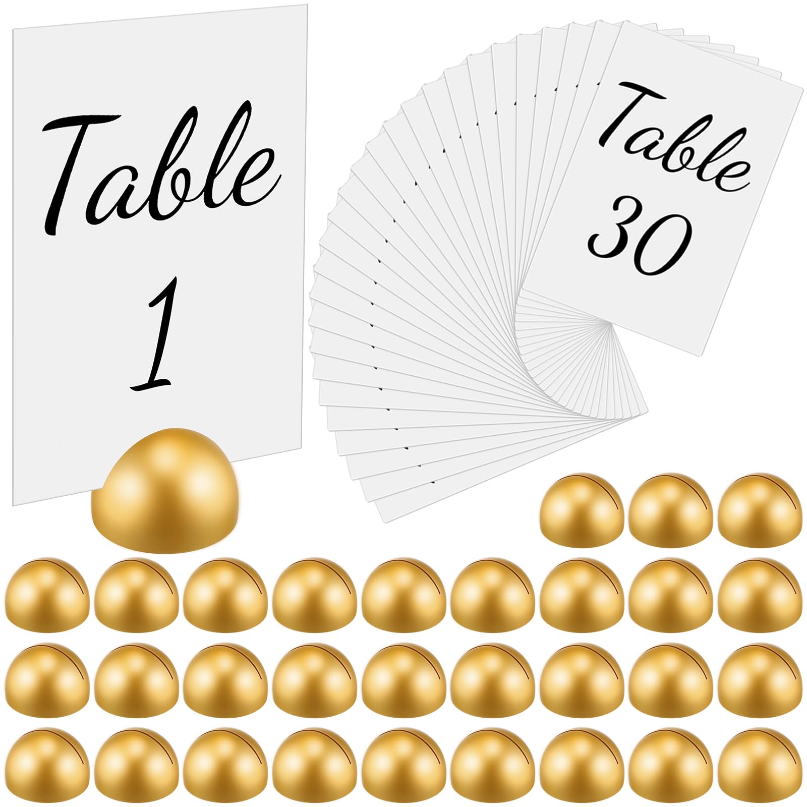 Queekay 30 Stück Hochzeitstischnummer 1-30 mit Ständern, 10.2x15.2 cm, Hochzeitssitztabelle für Hochzeitsempfang, Tafelaufsätze Dekorationen Event Party