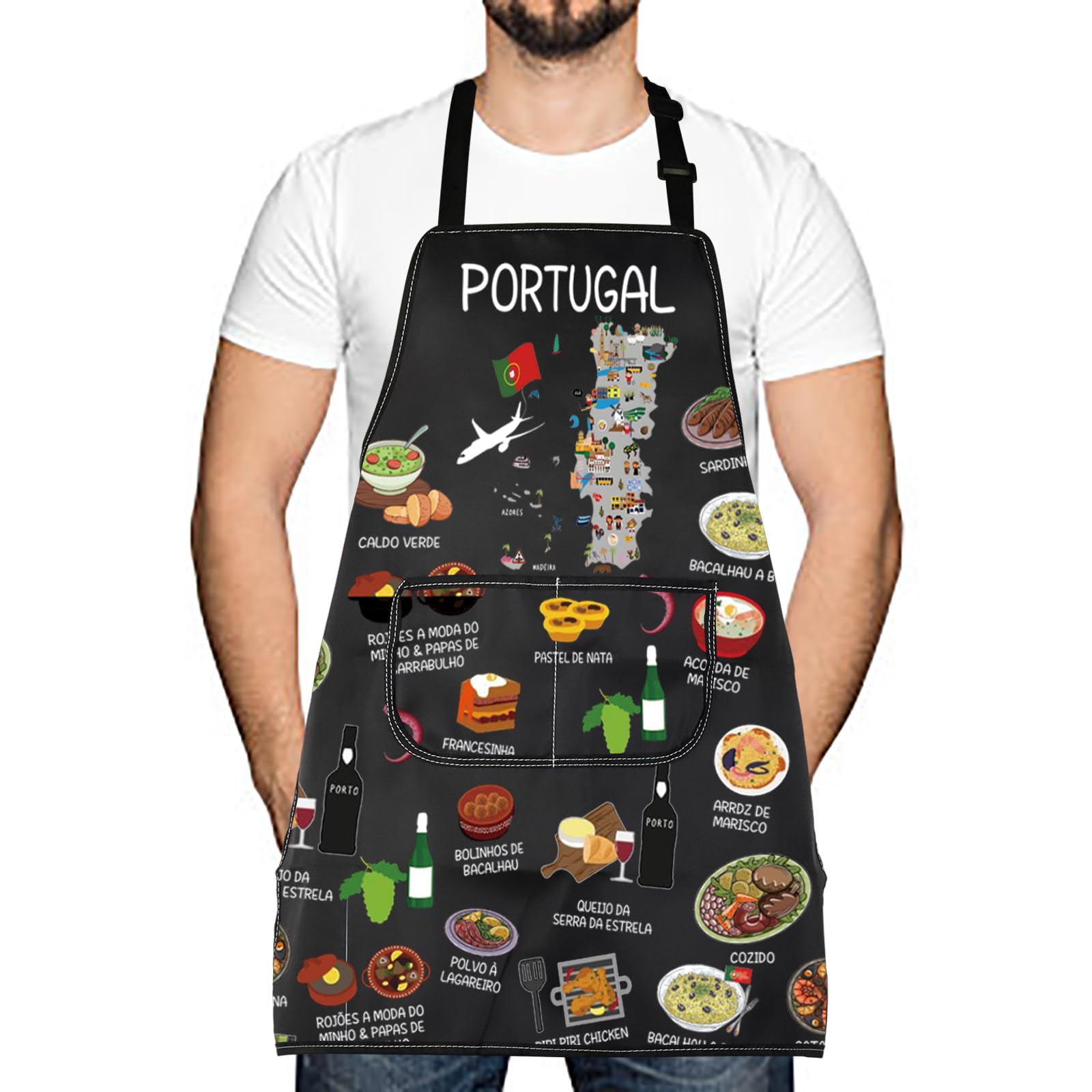 Portugal Country Map Europe Cuisine Lover Kitchen Apron Mom Dad BFF Portuguese Food Cooking Travel Apron