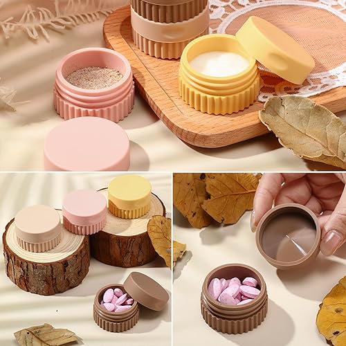 Miniatura 8 de 4 recipientes de viaje para artículos de tocador, pequeños frascos de silicona para crema de 0.68 onzas, recipientes de tamaño de viaje, a prueba de