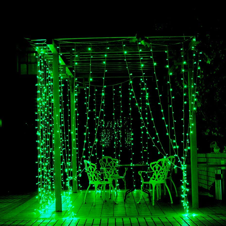 Image of IMPRESSION LIGHTS Curtain Fall Toran Lights 46Led Pixel Normal Wire Green Lighting for Indoor Decoration Use-Pack of 1