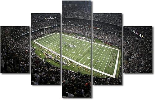 Vista 66 de Cuadros de estadios deportivos de fútbol americano de Minnesota, cuadros de vikingos, 5 paneles, lienzo para pared, arte de pared del estadio