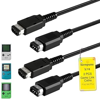 2 Pack GBC Link Cable, 2 Player Game Link Cable for Nintendo Gameboy Color/Pocket/Light, 3.7ft, Multiplayer, Only One Cartridge Needed, High Performance