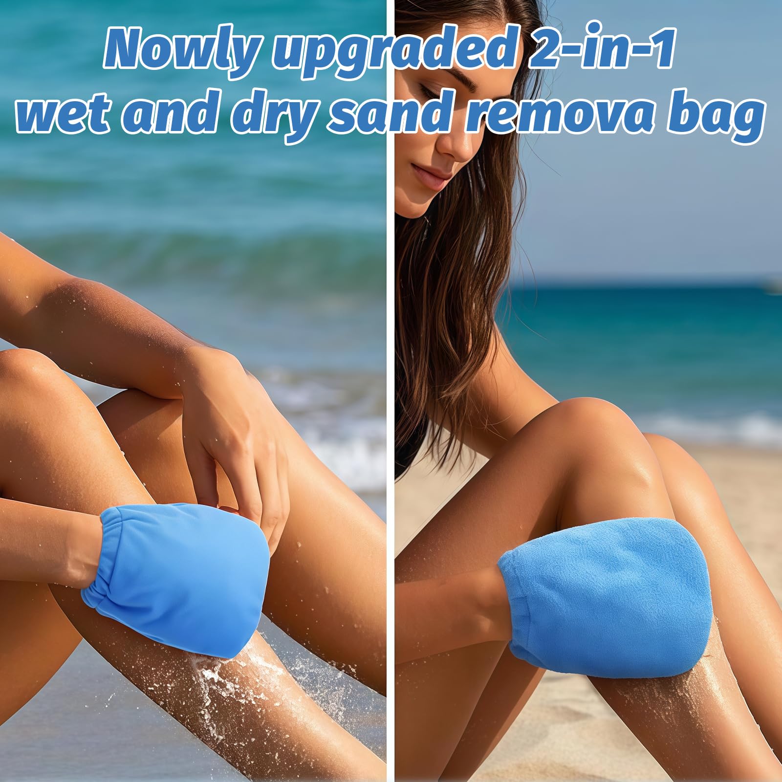 Yamobi Removedor de Arena para Playa Guantes Limpieza Corporal Bolsa Eliminación 2 Unidades