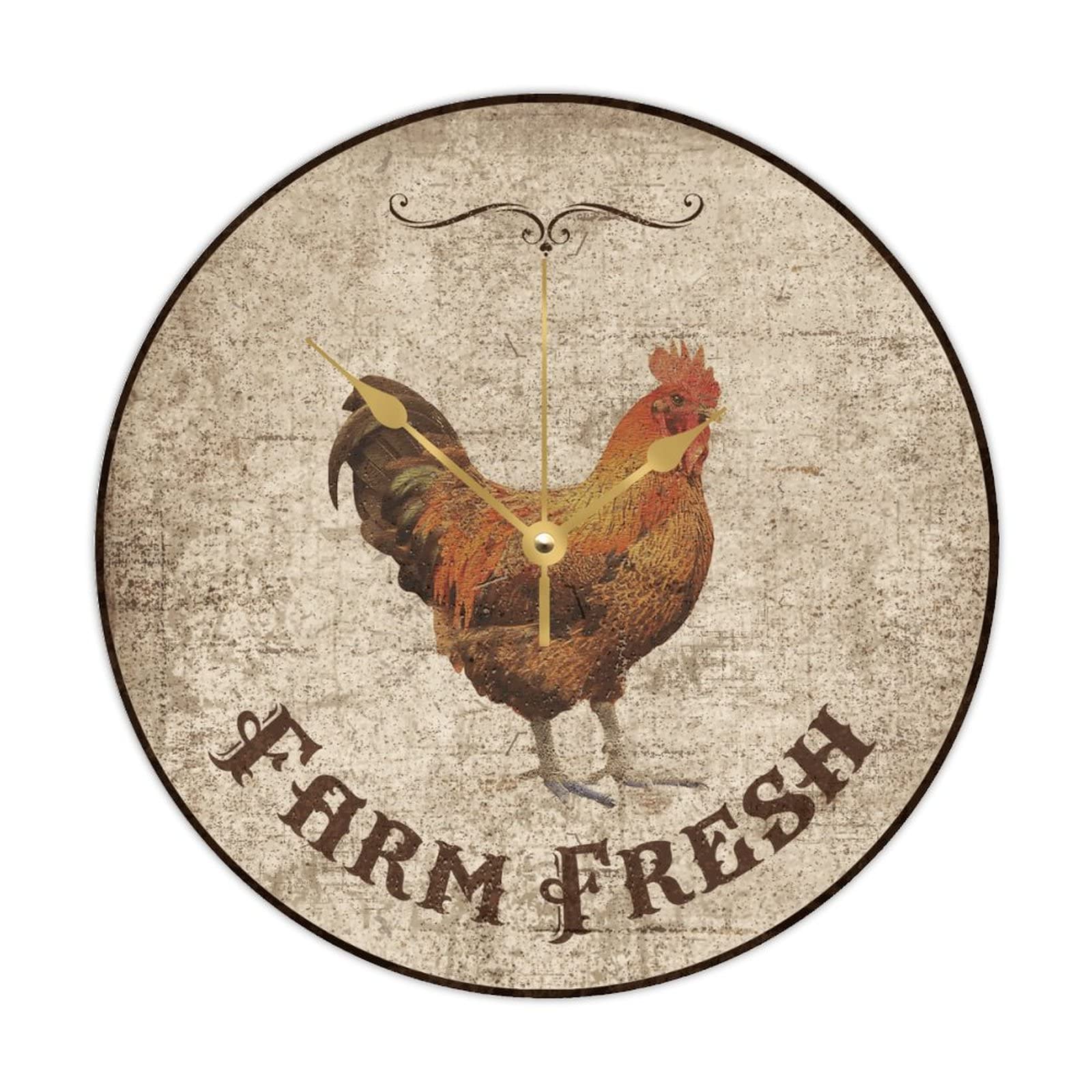 Horloge en bois coq 38cm : l'esprit de la ferme dans votre salon