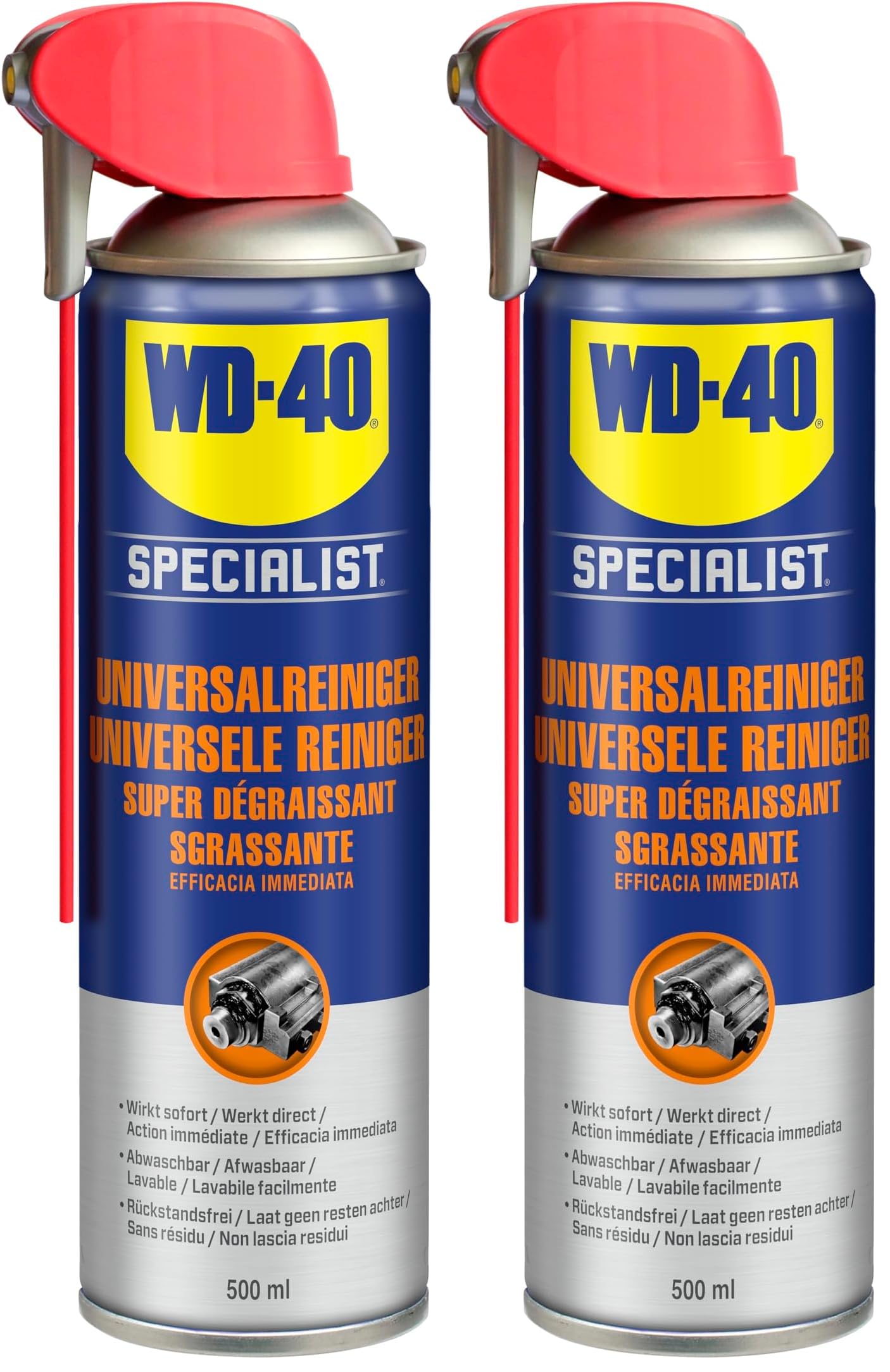 WD-40 Specialist Universalreiniger 500 ml – Hochleistungsreiniger für Maschinen, Werkzeuge & Oberflächen, entfernt Öl, Fett & Schmutz, trocknet schnell & sorgt für rückstandsfreie Sauberkeit