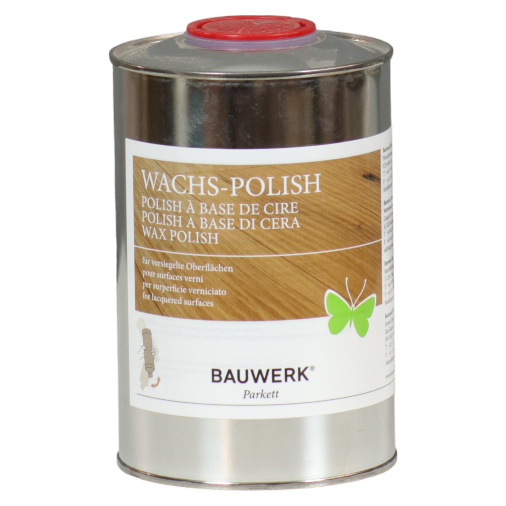 HPS® Construction Cire Polish 1lt + commande non-tissé pour parquets vitrifiés