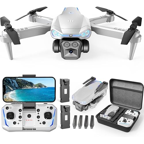 1080P HD Foldable Drone with Camera for Adults & Kids, RC Quadcopter with One-Key Takeoff/Landing, Altitude Hold, Waypoint Flight, 360° Flip, 2 Batteries, Easy-to-Fly Toy for Boys and Girls
