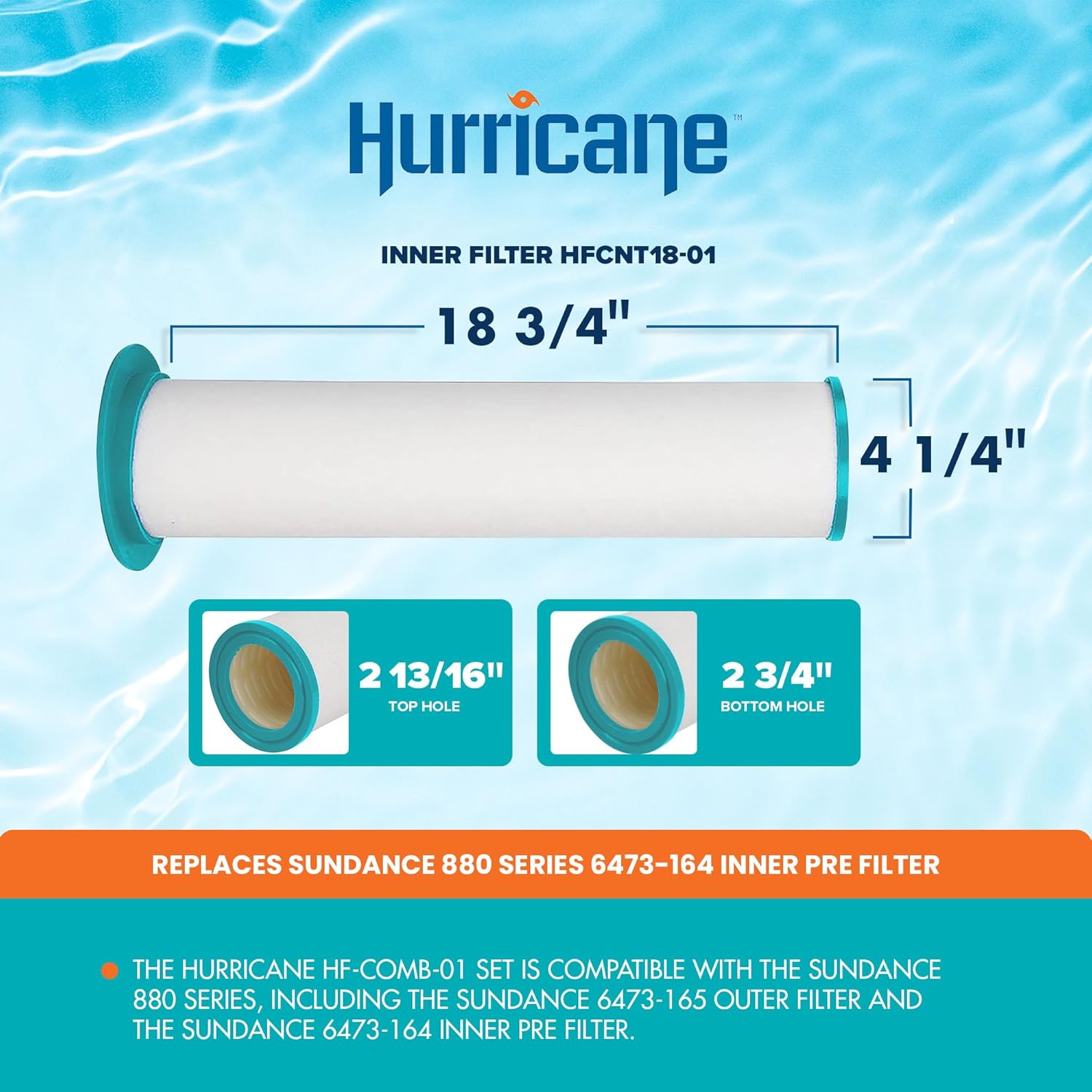 Hurricane Filters HFCOMB-01 Advanced Spa Filter Cartridge Combo Set of Inner & Outer Filter Replacement for Sundance Series 880 6473-164 and 165