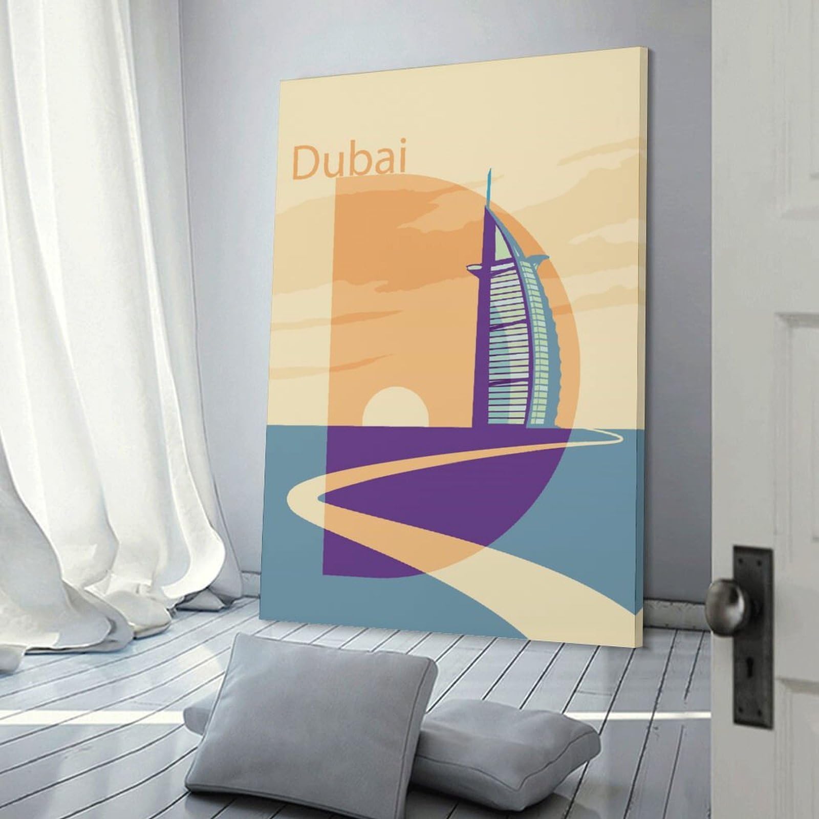 Junmoney Dubai Travel (3) Hanging Wall Art 20x30inch(50x75cm), for Feature Walls in Flats Or Modern Rooms, Home Wall Art for Statement Displays