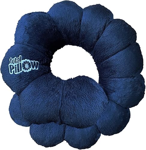 Total Pillow Nueva almohada de viaje, almohada de cuello de vellón ajustable con soporte para la cabeza, ideal para apoyo lumbar, cuello técnico,