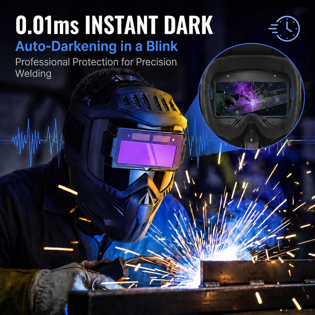 Auto-Darkening Welding Helmet - True Color View -3