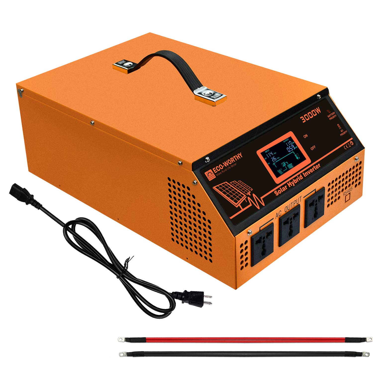 ECO-WORTHY All-in-one Solar Hybrid Charger Inverter Built in 3000W 24V