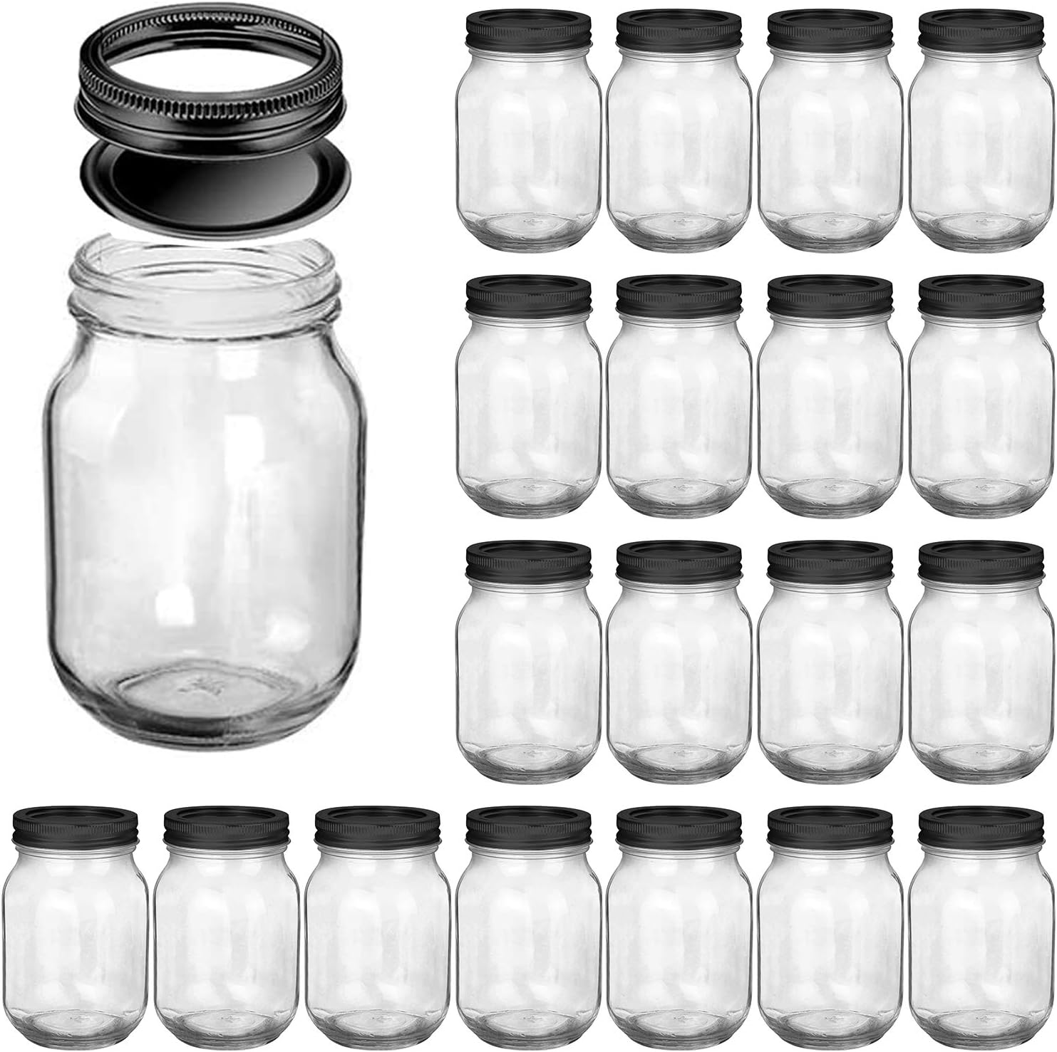 QAPPDA Mason Jars,Glass Jars With Lids And Bands 12 oz