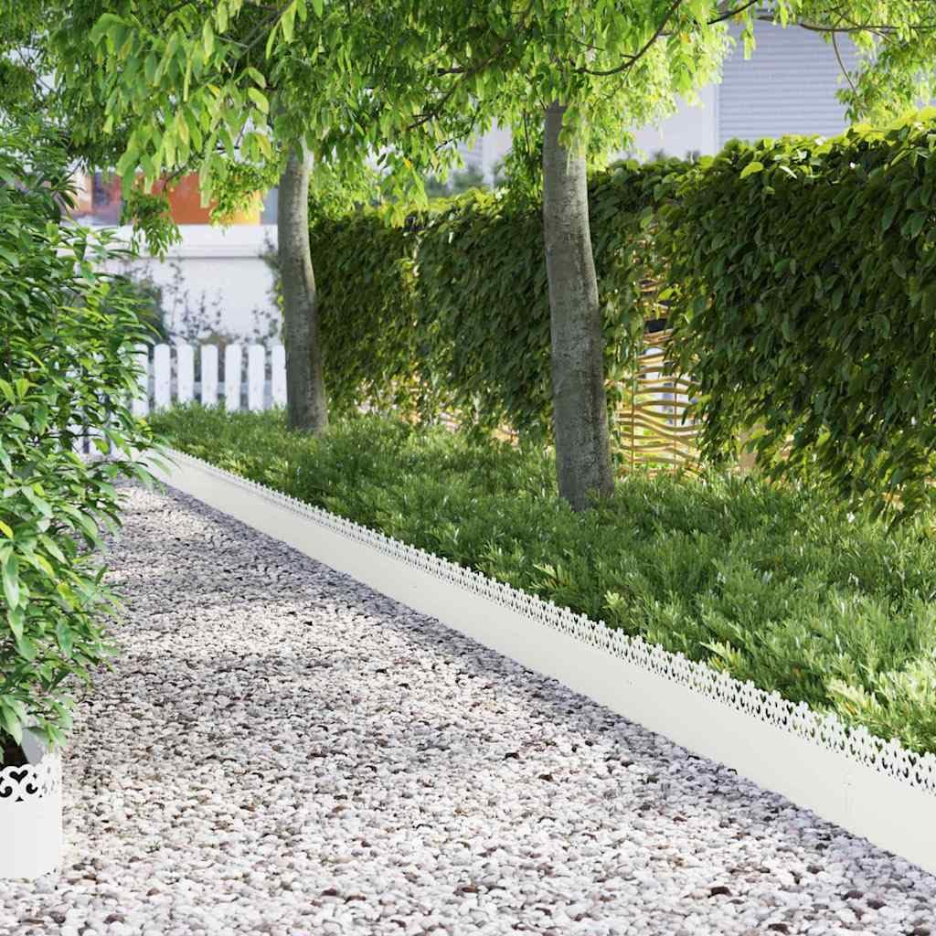 EBZFASO Steel Lawn Edging, Steel Edgings Of 103 0.05 22cm For Border Flower Beds(White/30,Flower)