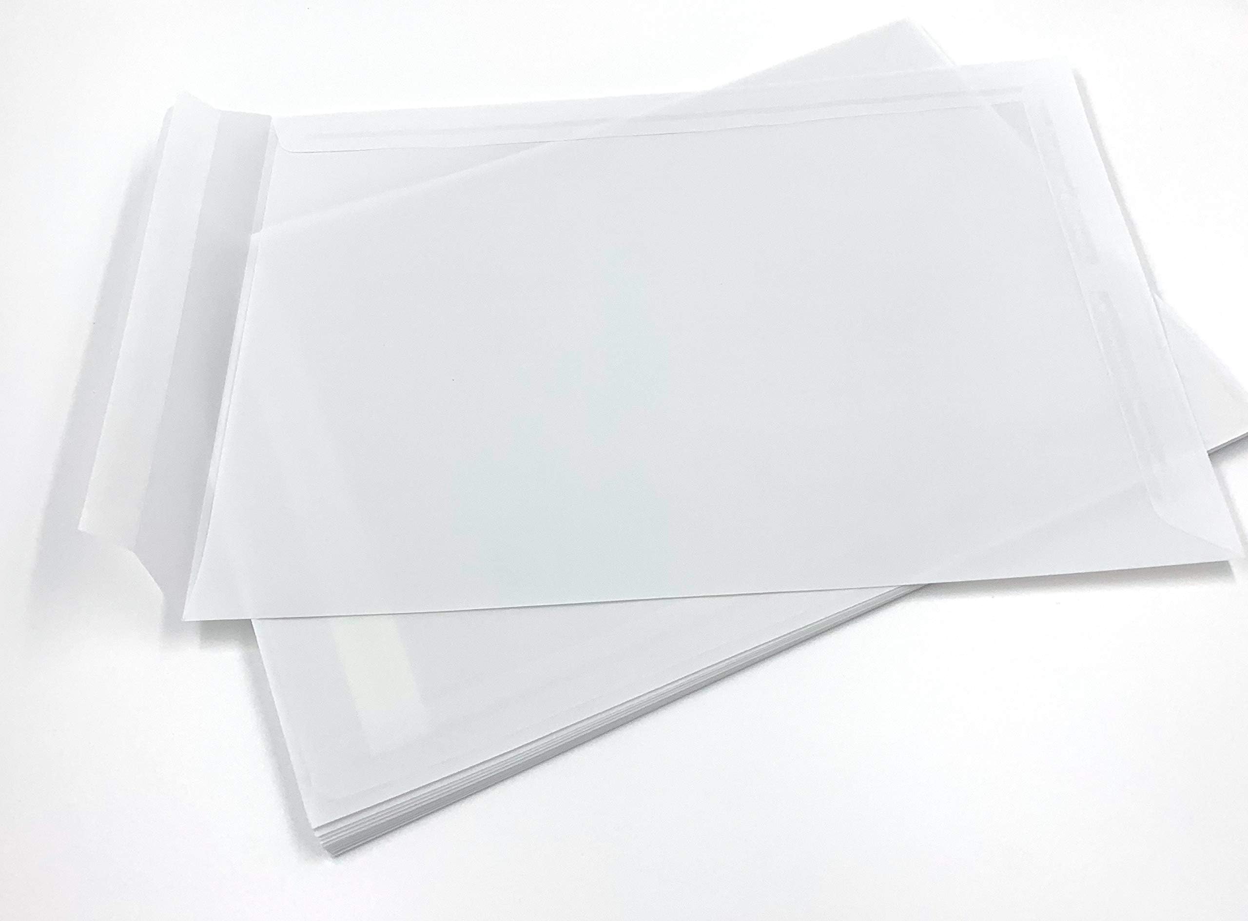 DerMegaDeal C4 50 Transparent Envelopes, 100 g/m², Self-Seal, 324 x 229 mm, 100 Enclosures/Unit