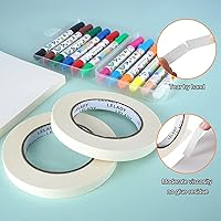 Vista 5 de Cinta adhesiva de 1/2 pulgada x 60 yardas, 12 rollos, cinta adhesiva blanca, cinta adhesiva sin residuos, rollos de cinta decorativa de alto