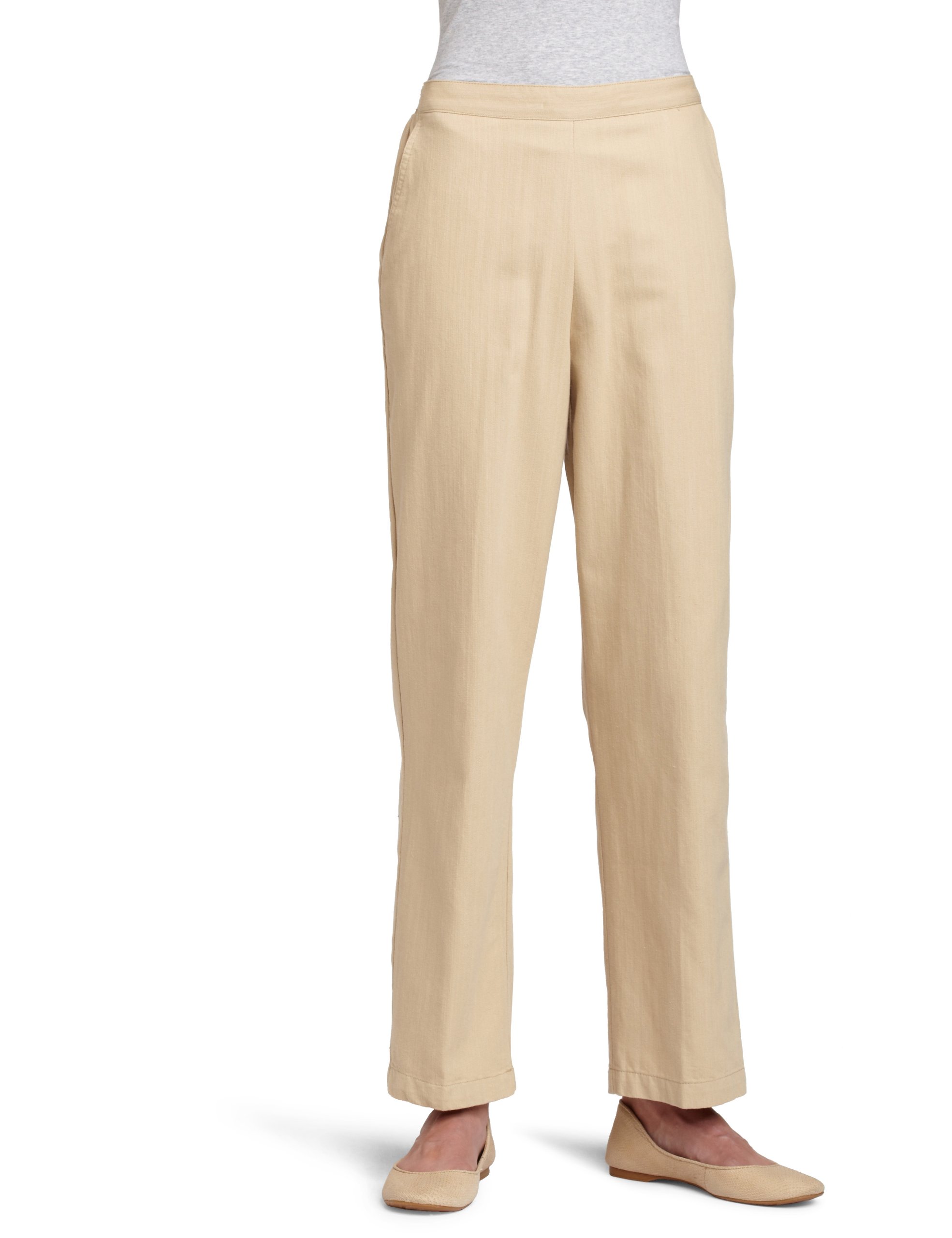 Alfred Dunner Womens Medium Length Pant Linen 10