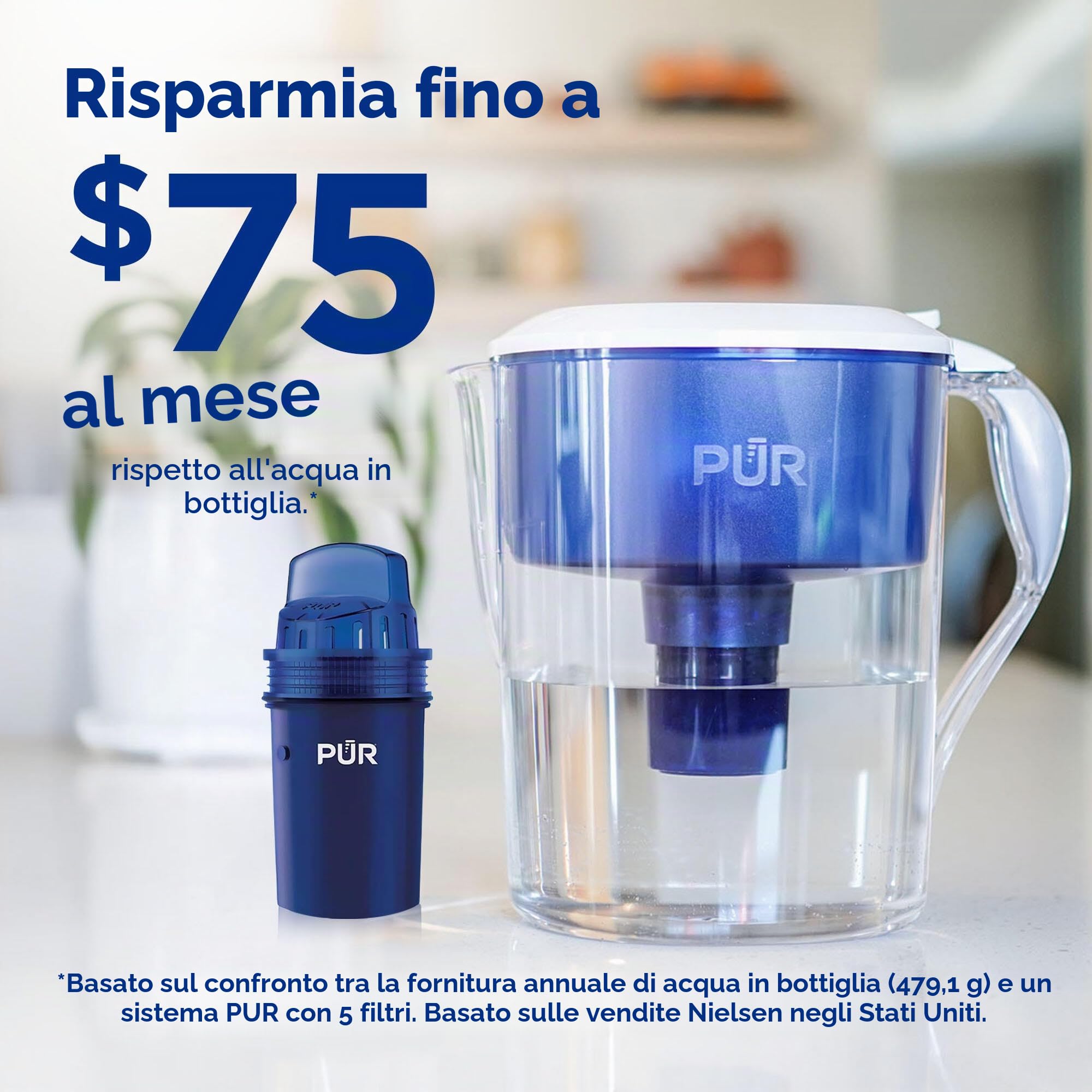 PUR - Filtro di ricambio originale per sistema di filtraggio dell'acqua in brocca