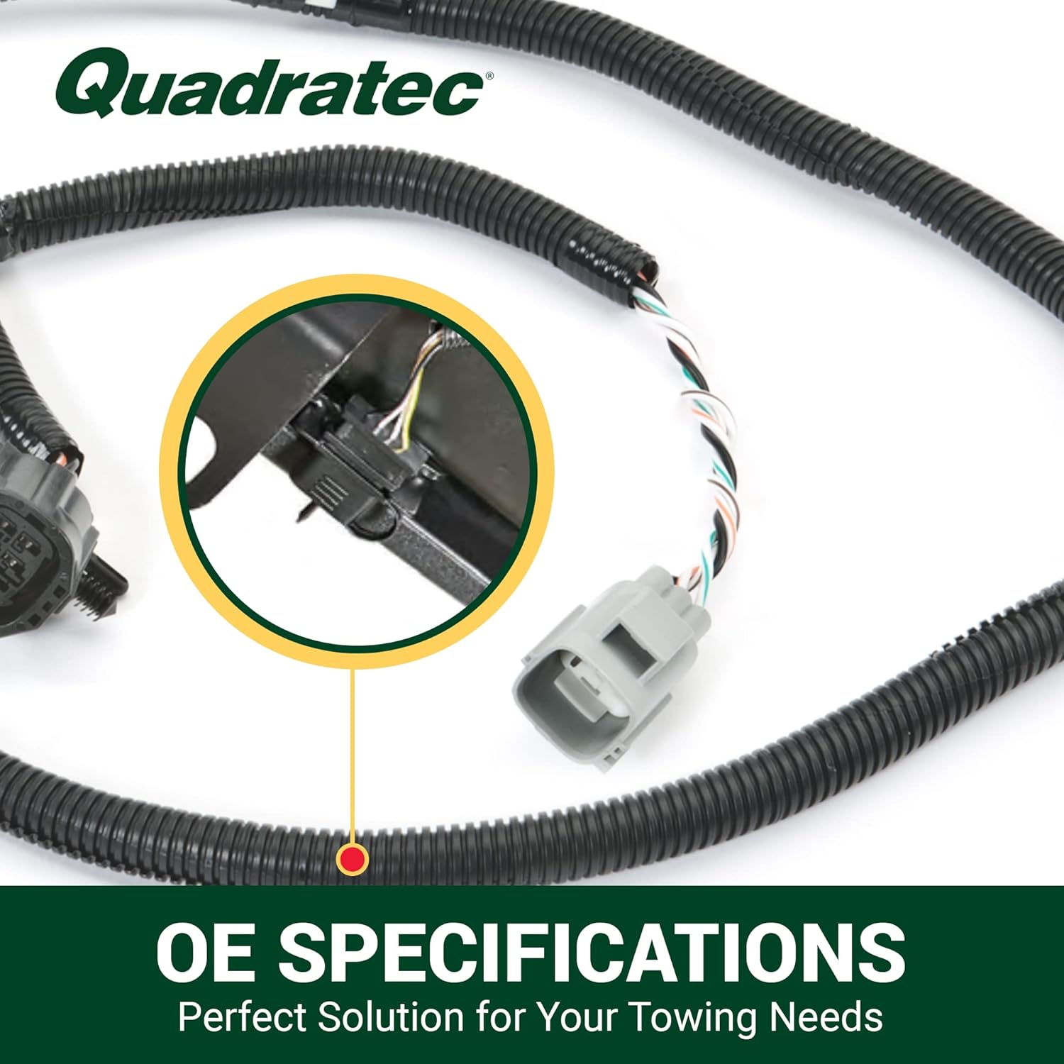 Quadratec Plug & Play Tow Hitch Wiring Harness - Fits Jeep Wrangler JK, JKU 2007-2018 - No Cutting or Splicing Required - Compatible with Factory & Aftermarket Hitches