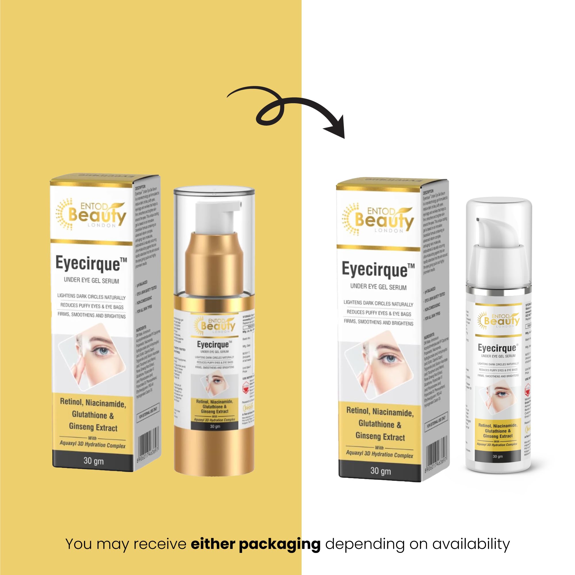 Eyecirque Under Eye Gel with Retinol, Niacinamide, Glutathione & Ginseng extract | Under Eye Serum to Reduce Dark Circles, Puffiness & Fine Lines | Hydrating Eye Gel for Men & Women 30 g — Amazon image 2