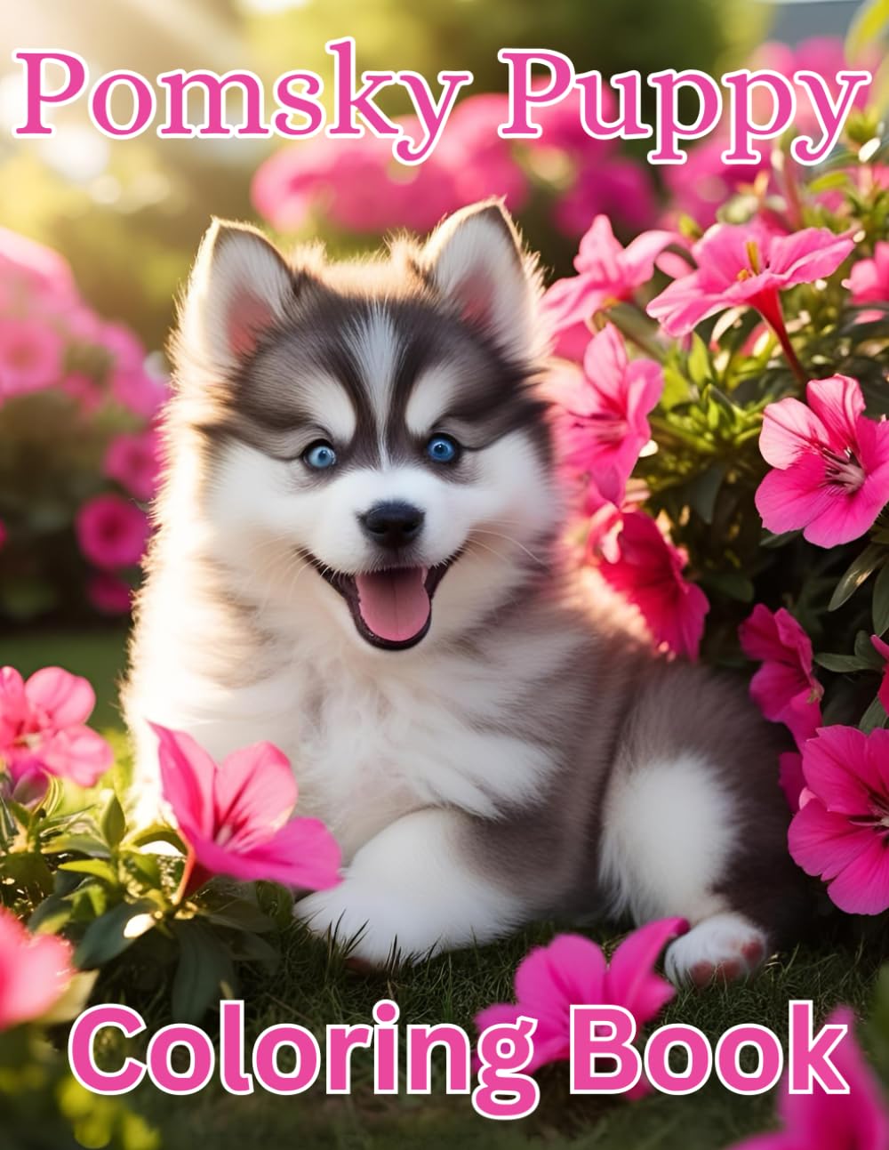 Pomsky Puppy Unique Coloring Book 70 Pages For Children Teen and Adults, Great Gift Ideas for Birthday Christmas Cute Fun Pomskies Puppies