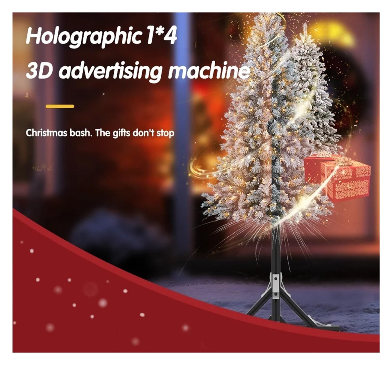 4 szt. 45 cm 3D Hologram Projektor Wentylator Z Uchwytem LED Reklama Wyświetlacz Światło Holograficzne Lampa Prezenty Świąteczne Wsparcie Łączenie Wszechstronna treść