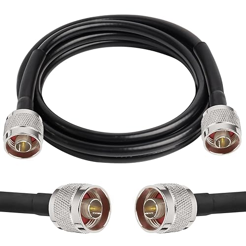 Miniatura 10 de Cable de extensión coaxial KMR240 de 50 pies N macho a N macho, cables coaxiales de baja pérdida para 3G4G5GLTEGPSWiFiRFHamRadio a antena o