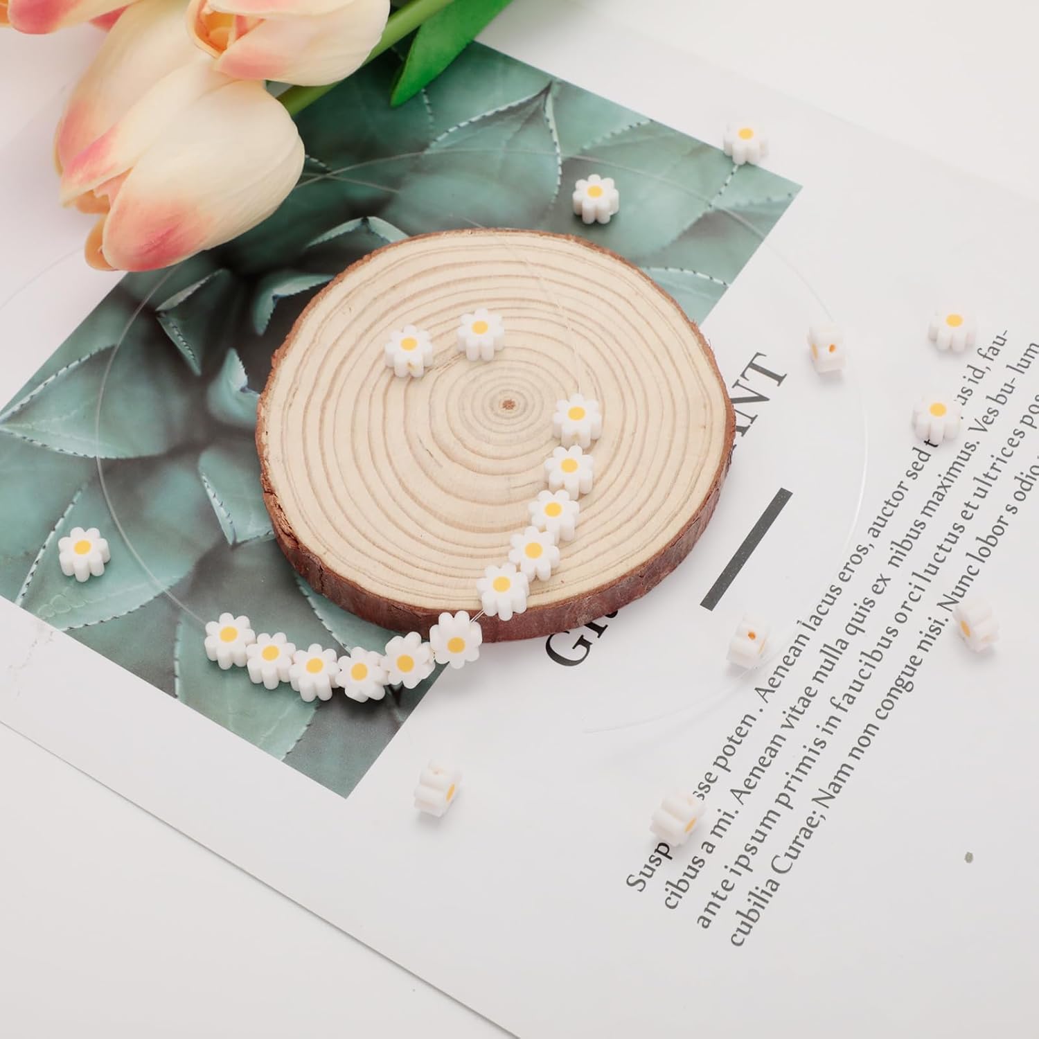 150Pcs Daisy Beads for Jewelry Making, Silicone Flower Beads with Hole, Small Daisy Flowers for DIY Bracelets Necklaces Earrings Craft (8mm) - Image 3