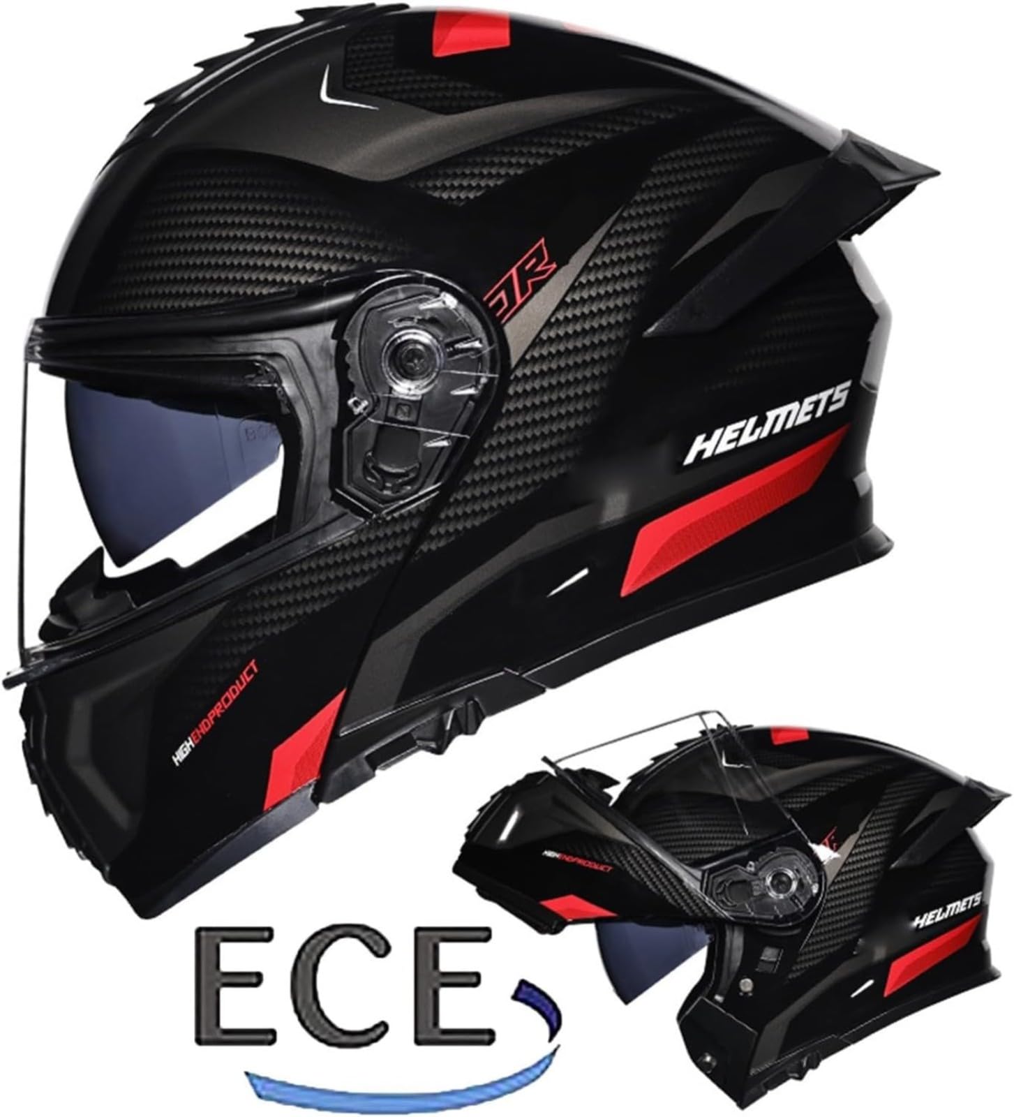 Kask motocyklowy Bluetooth, zatwierdzony przez DOT/ECE, kask motocyklowy typu flip up, modułowy kask z podwójnym wizjerem, słuchawki do automatycznej odpowiedzi D, M = 57~58 cm