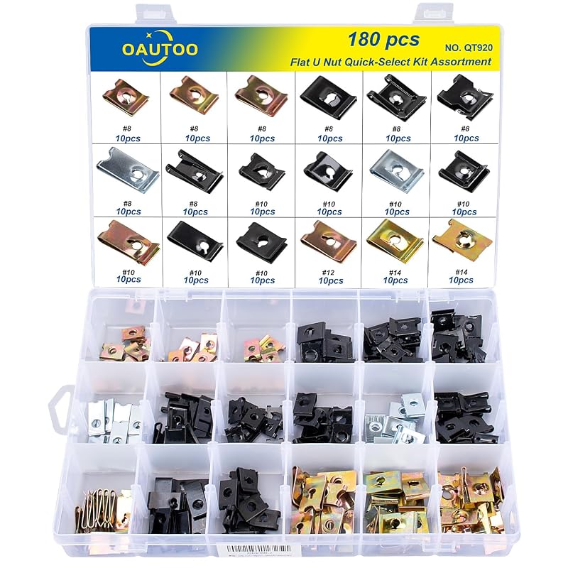 Kit de Porcas U Planas para Carroceria OAUTOO M4.2 a M6.3 – 180 peças