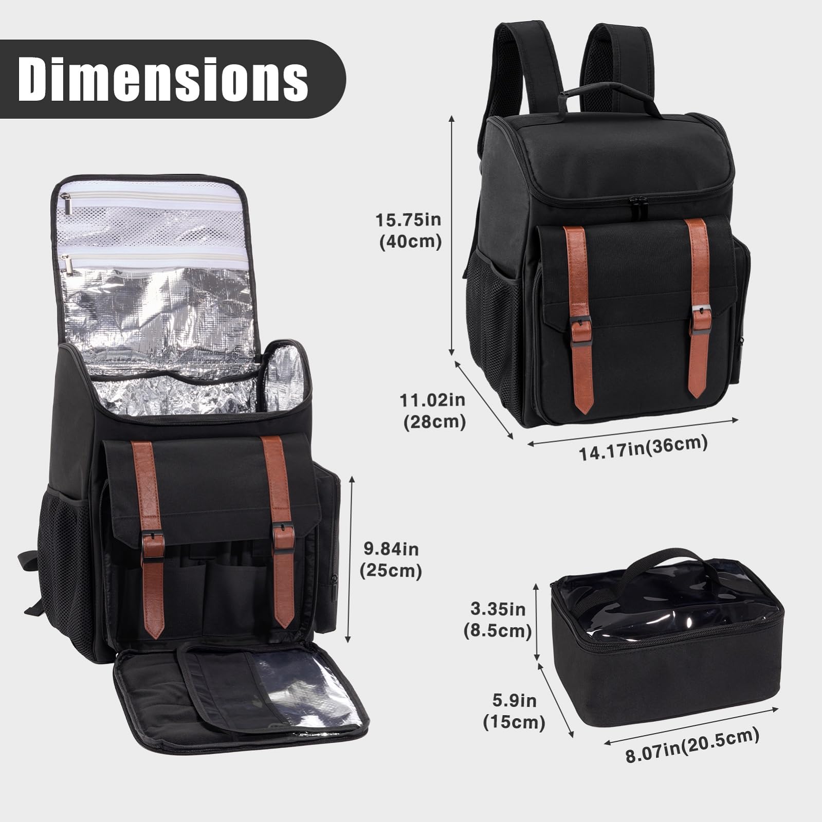 Hautton Mochila de Peluquería Profesional, Bolsa de Viaje Grande para Peluqueros con Correa de Hombro, Mochila para Herramientas de Corte de Pelo y Suministros de Peluquería - Negro