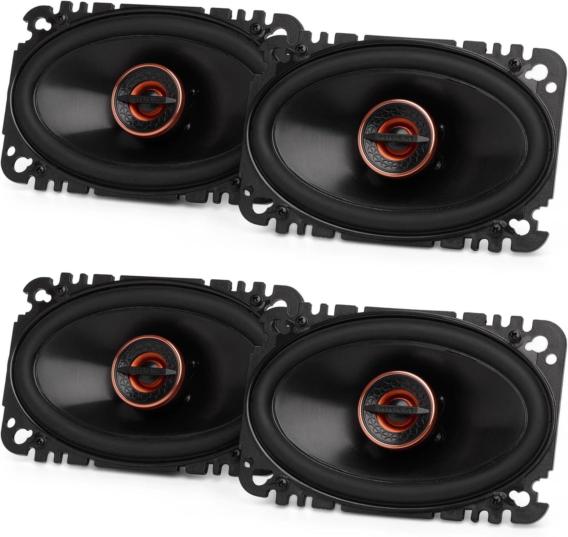(2) Pairs REF467F Reference Series 4” x 6” Two-Way car Audio Speaker