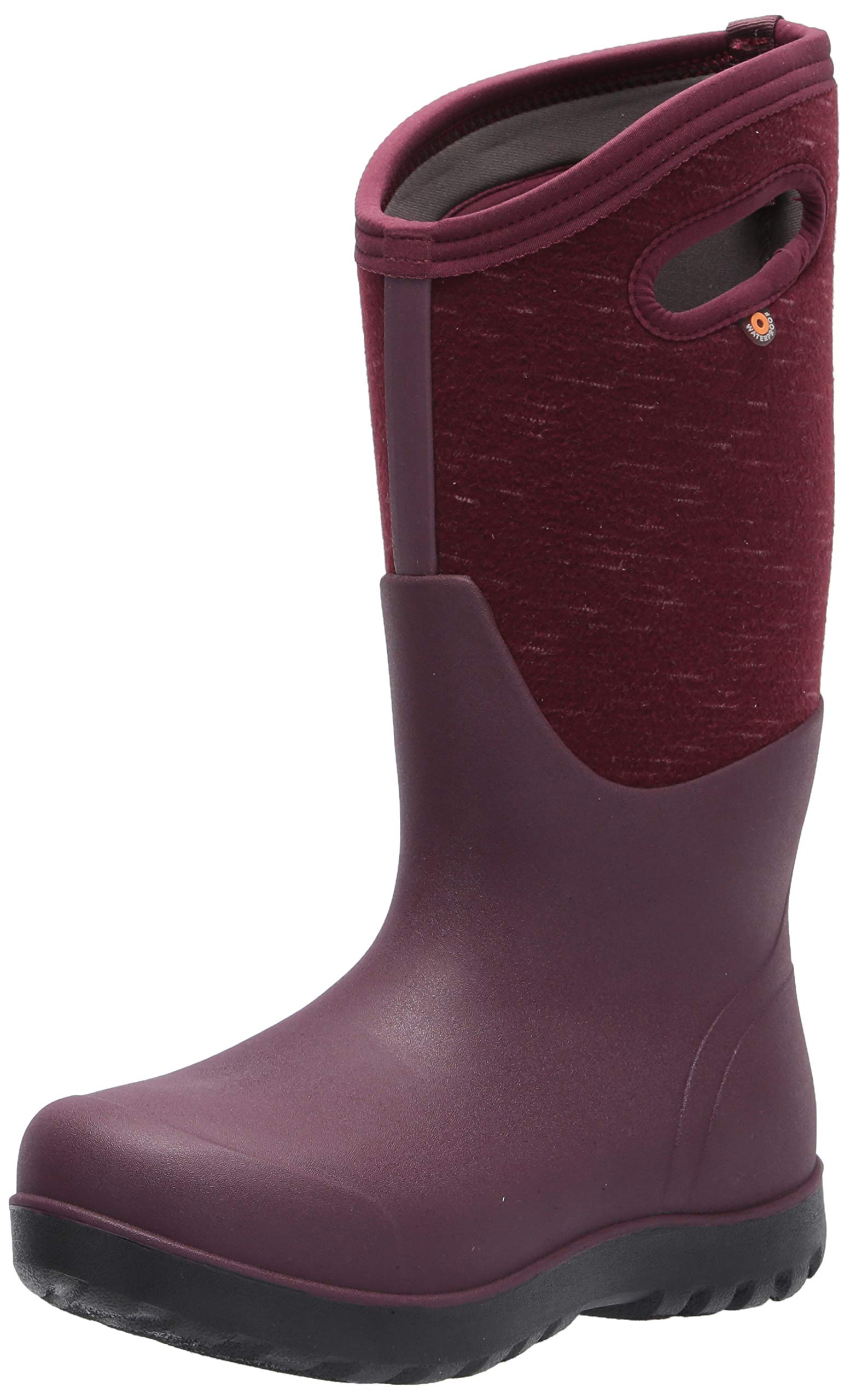 Bogs Womens Neo Classic Tall Rain Boot Melange Print Plum