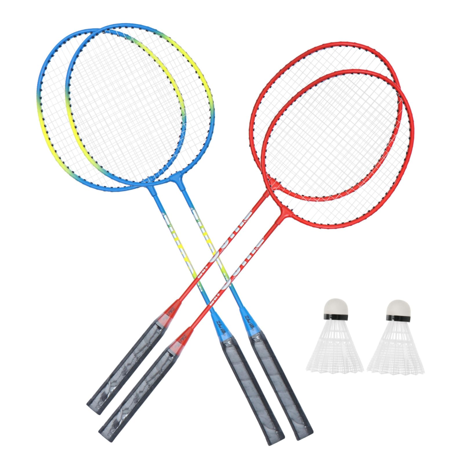 GOOHOCHY 2-Piece Couples Badminton Rackets Set for Adults Boys and Girls Outdoor Practice Set with Balls