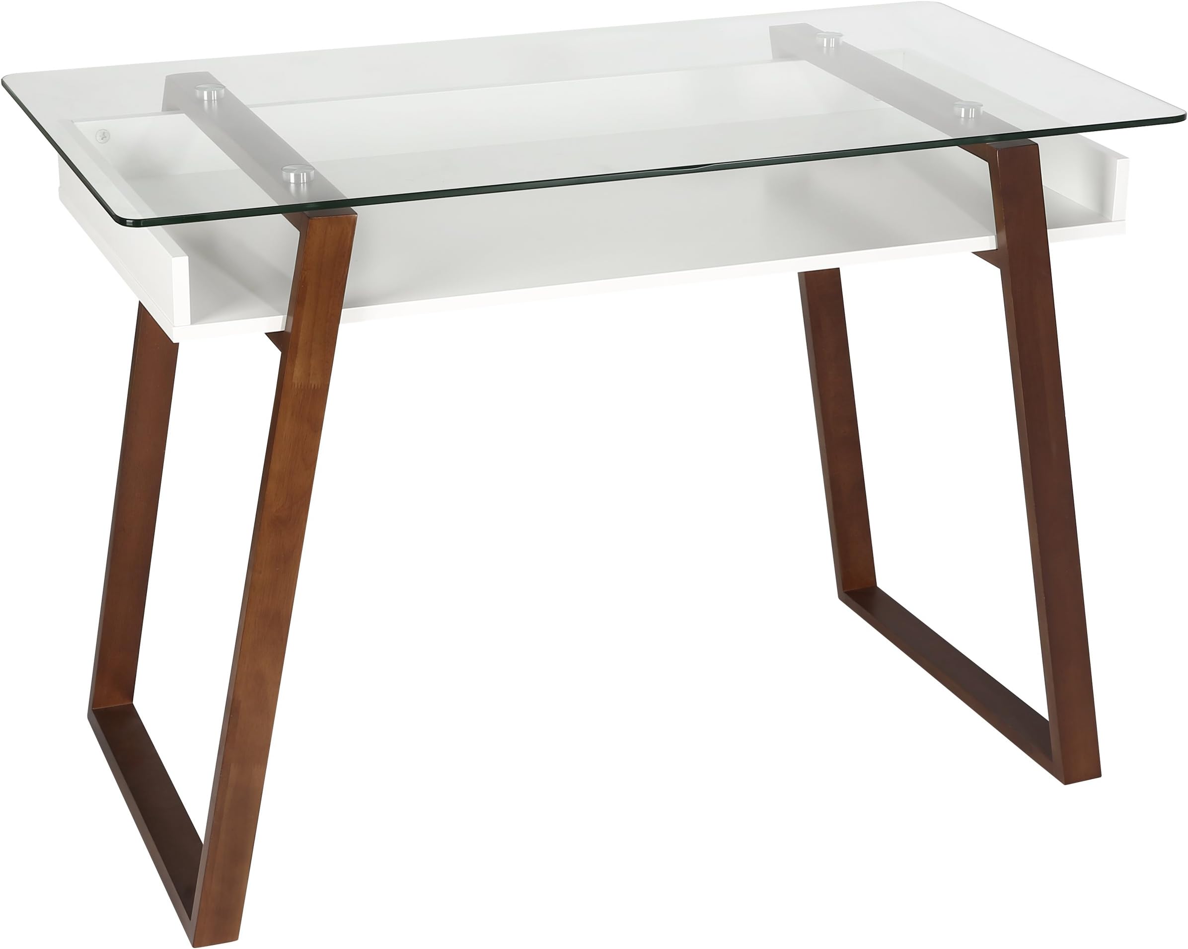 EdgeMod Segovia Desk in Walnut, Glass Top