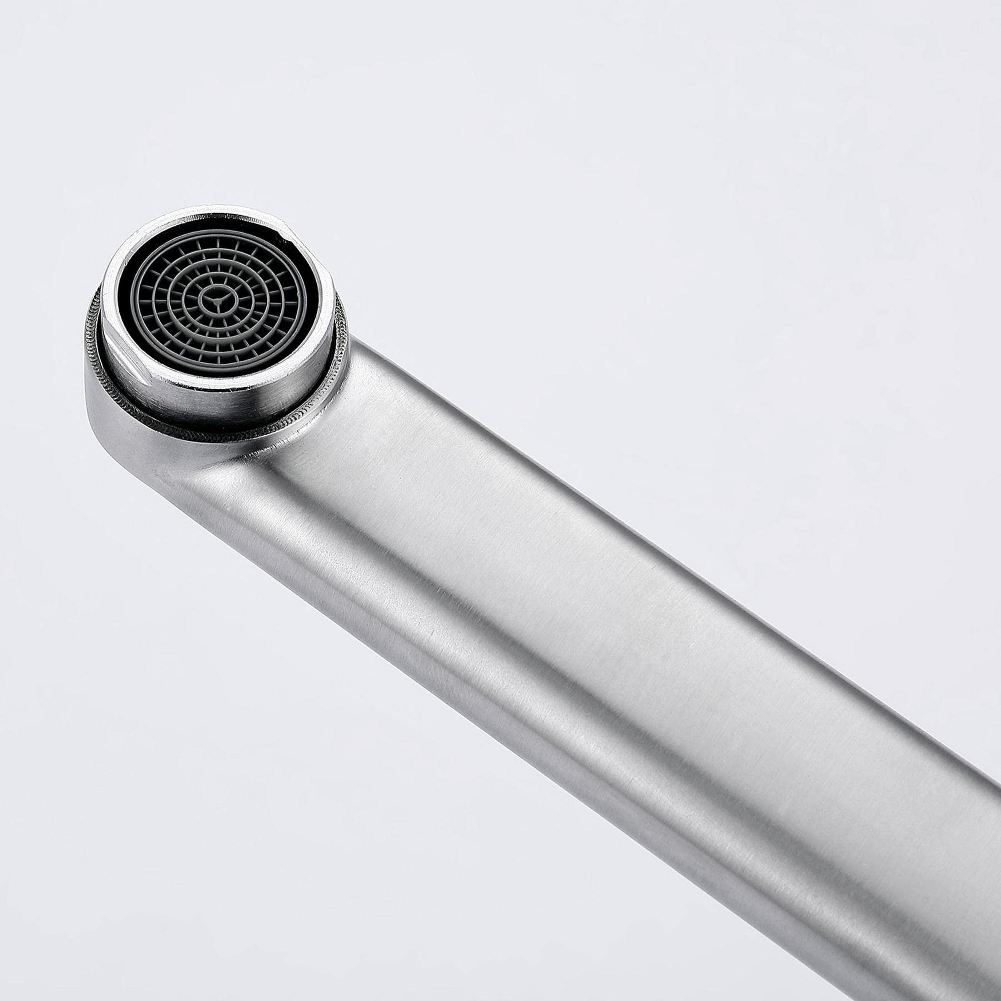 HomeLava Grifo Cocina de Pared con 30cm Caño Largo Giratorio, Giratorio 360°, Grifo de Cocina Fría y Caliente de Acero Inoxidable 304 para Fregadero, Cepillado