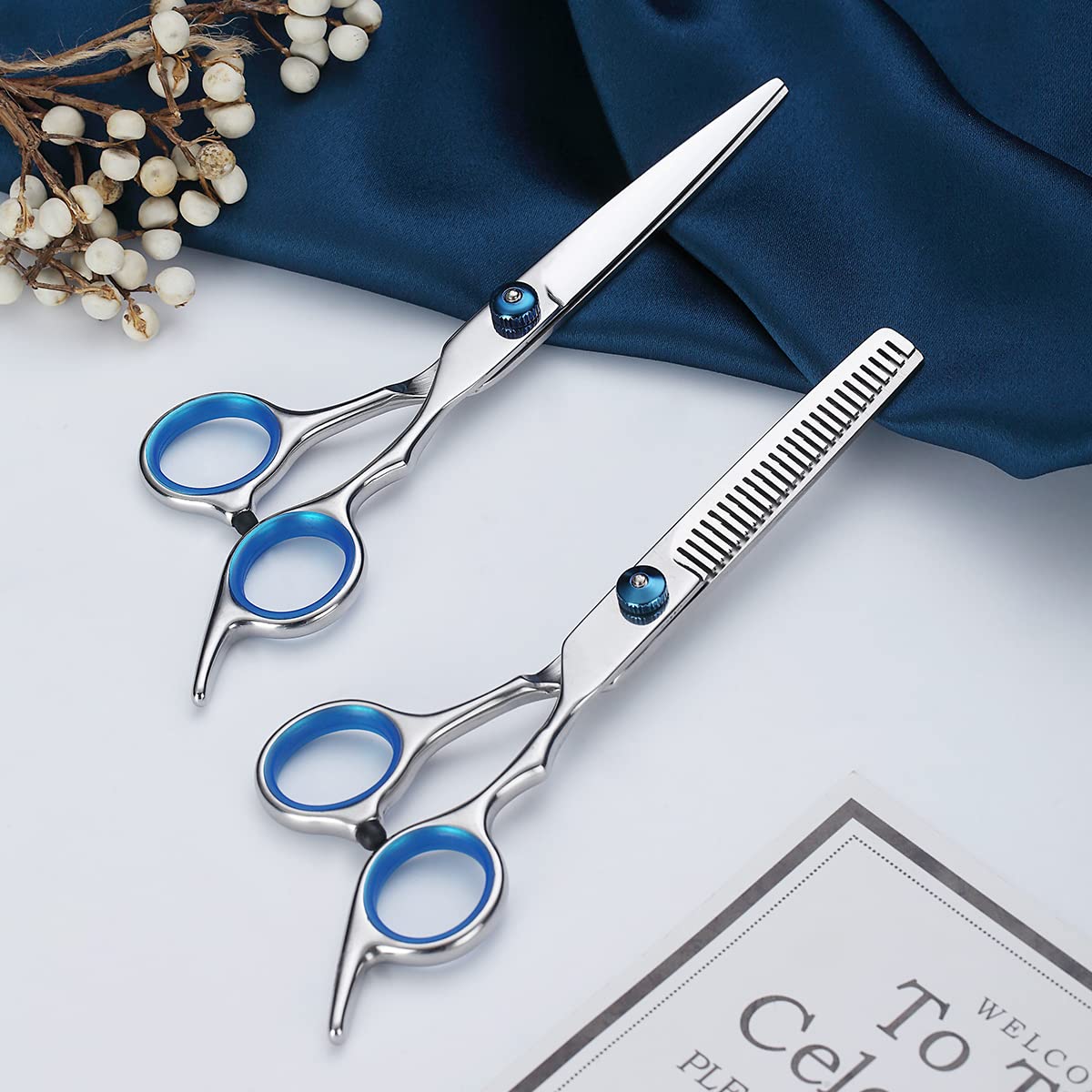 Kyraton Set Forbici Professionali Da Taglio Per Capelli, Per Diradamento Dei Capelli Forbici con Denti, da Parrucchiere, Barbiere, Per Il Salone E La Casa.