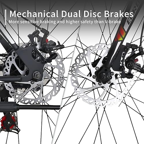 Miniatura 4 de EUROBIKE Bicicleta de carretera,Ruedas 700C Frenos de disco de 21 velocidades,Bicicleta para hombre o mujer,Marco de 21.3 in19.3 in