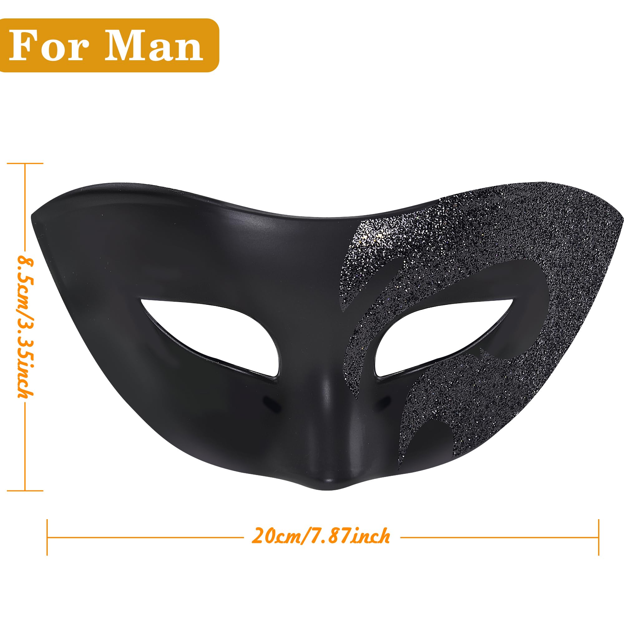 SIQUK 2 Pièces Masque Vénitien Couple Masque de Mascarade Bal Masqué Vénitien pour Les Yeux pour Halloween Mascarade Carnaval - 3