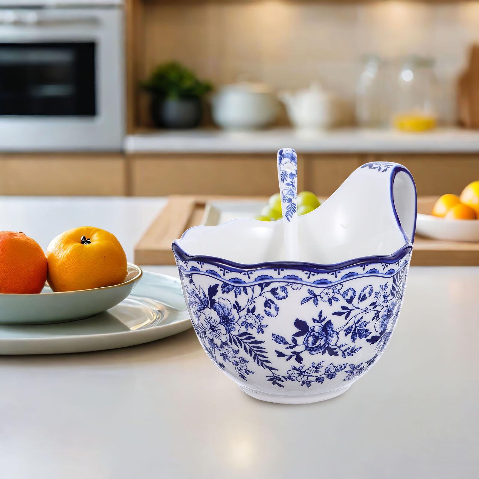 OSALADI Ceramiczna miska do zupy, 500 ml/17 uncji, zabytkowa miska do