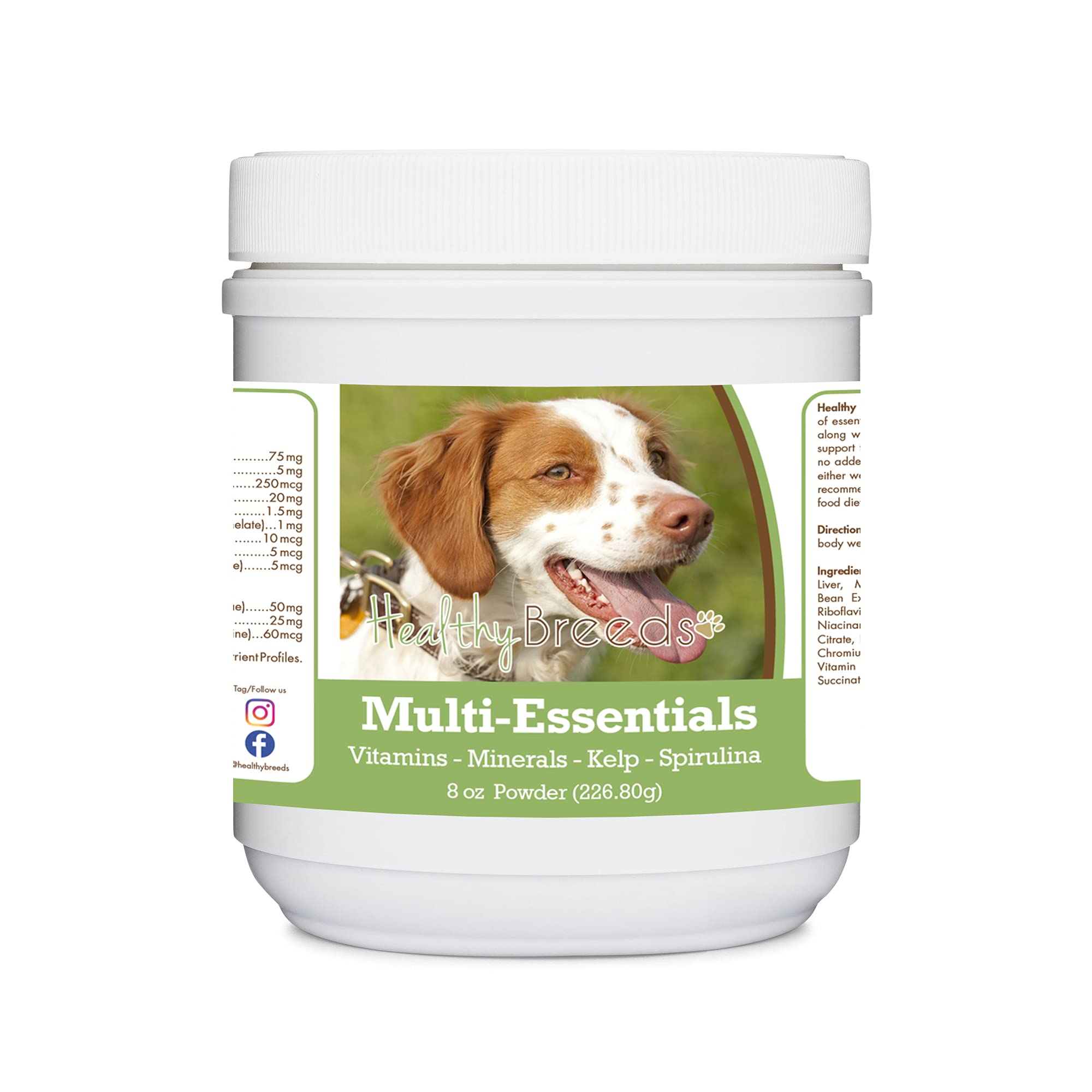 Healthy Breeds Brittany Multi-Essentials Powder for Dogs - an Ideal Supplement of Vitamins, Minerals &amp; Antioxidants for Your Dog - 8 oz