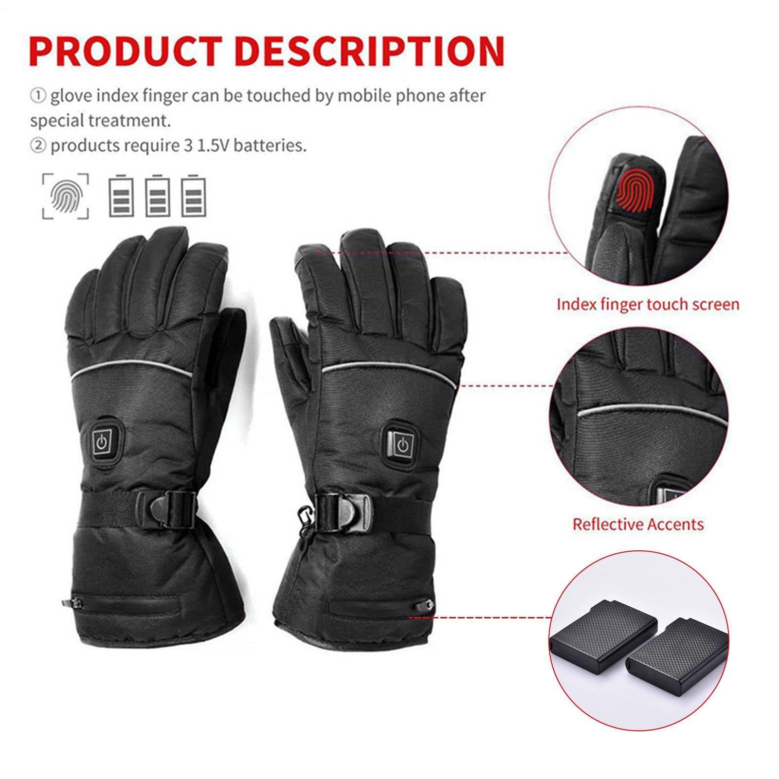 Guanti da moto riscaldati con USB, guanti elettrici riscaldati per uomo e donna, scaldamani invernali con design antivento, dita touchscreen, attrezzatura da esterno per equitazione, guida, corsa