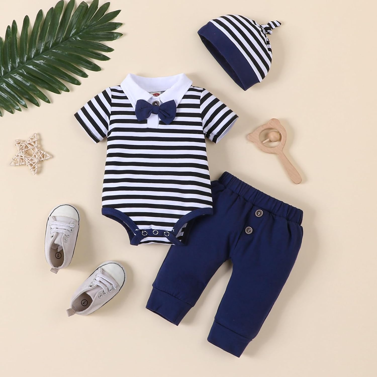 VINUOKER Preemie Newborn Baby Boy Clothes Newborn Infant Gentlemen Outfit Set - Image 2