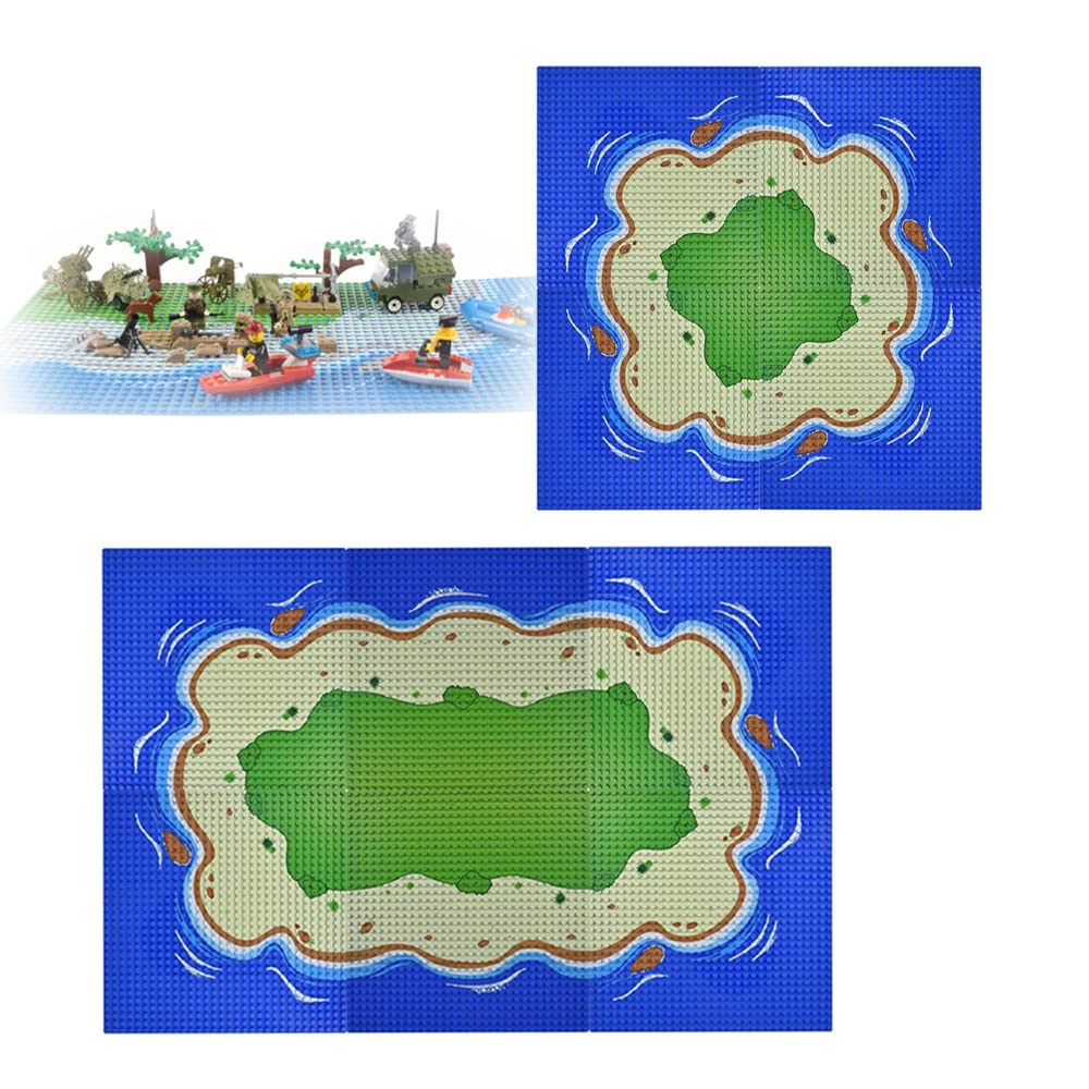 CHEVVY Paquete de 6 Placas de Isla Compatibles con Las Principales Marcas Base para Lego Classic 25,5 x 25,5cm 2 Rectas y 4 Placas Curvas Juego de Construcción para Niños Niñas