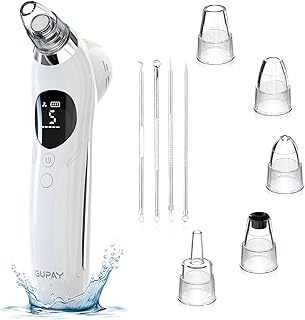 GUPAY Blackhead Remover Vacuum, Pore Vacuum Facial Pore Cleanser with 5 Suction Heads, 5 Suction Power, Rechargeable Black Heads Remover for Pimple Acne Whitehead Deep Cleansing Extractor Tool