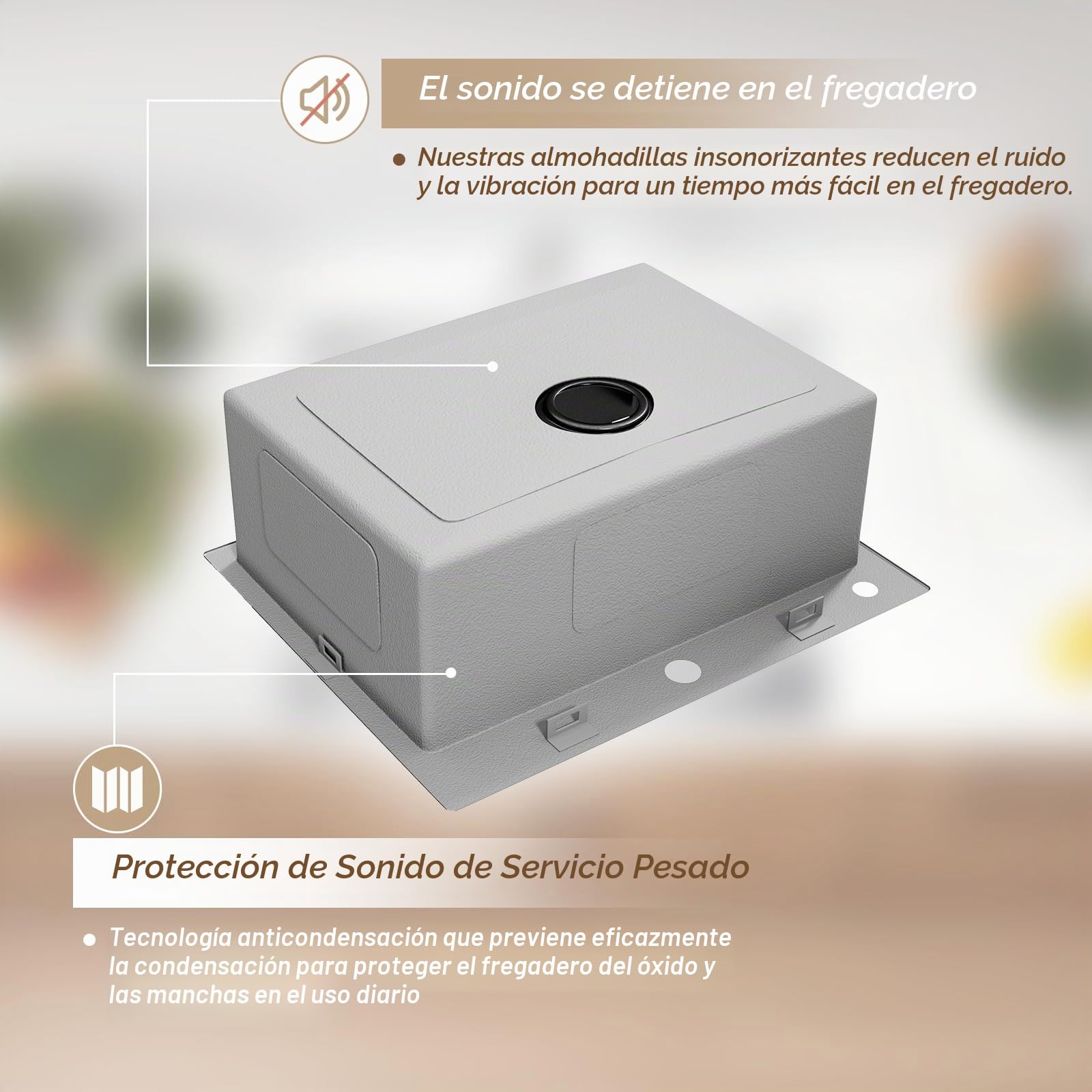 Fregadero doble de acero inoxidable, 55 x 45cm, con 2 cuencas, orificio para grifo y juego de sifón, fregadero cocina 2 senos fregadero dos senos kitchen sink (Black, L55XW45cm)