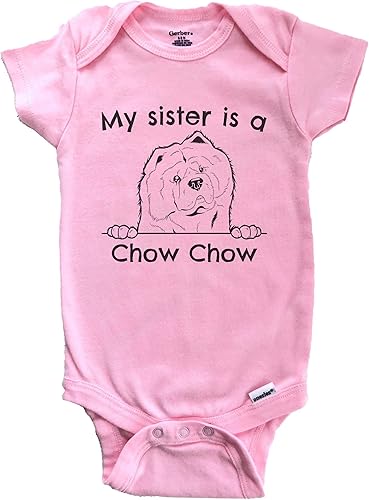 My Sister Is A Chow Chow Cute Dog Breed One Piece Baby Bodysuit (100% Cotton)