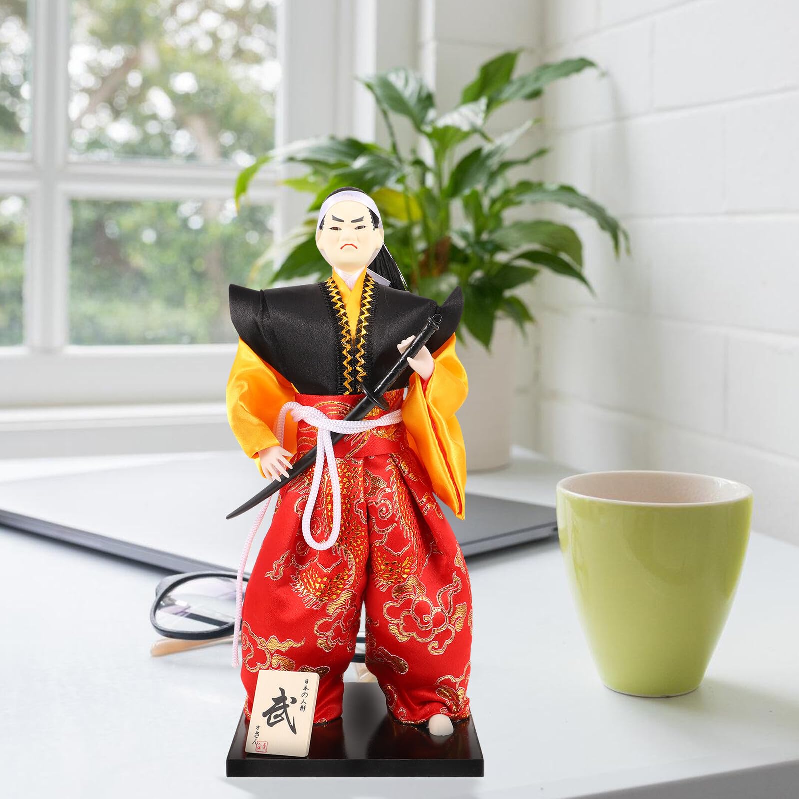 Muñeca Samurái Japonesa Tradicional Figura de Adorno de Escritorio Decoración de Hogar Samurái Obsequio de Inauguración de Casa